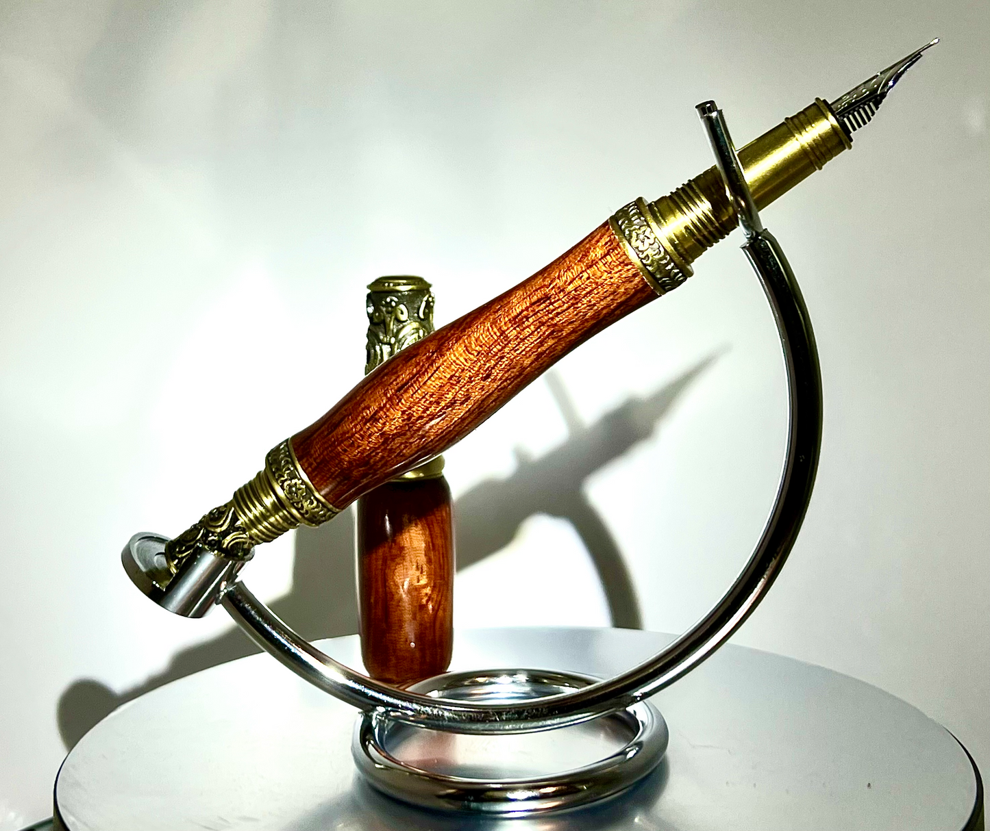 Sophisticated Antique Bronze Honduran Rosewood Fountain Pen