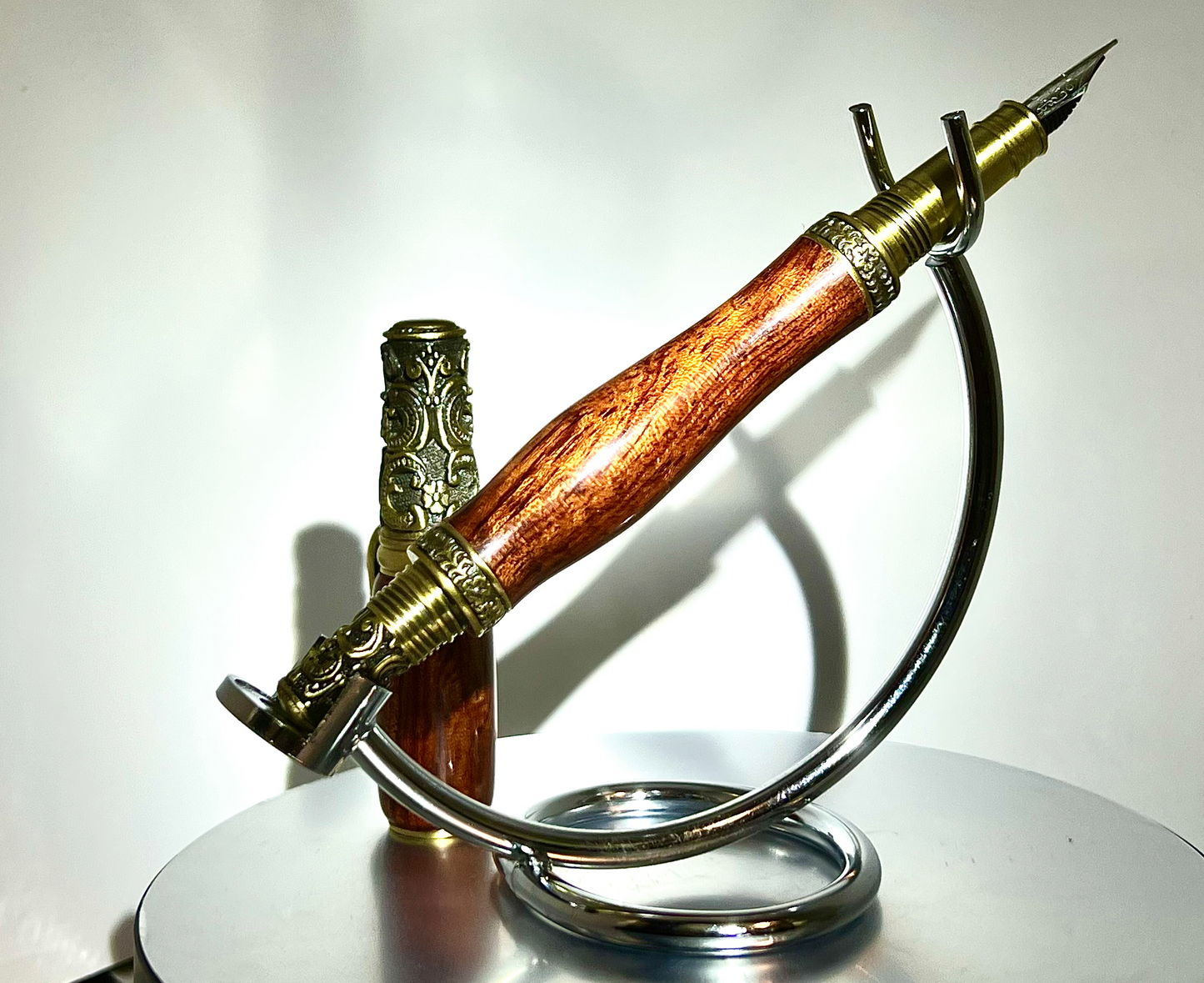 Sophisticated Antique Bronze Honduran Rosewood Fountain Pen